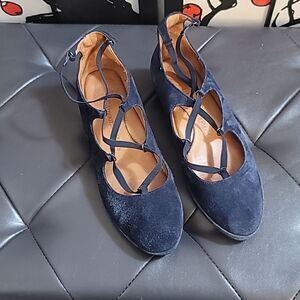 L'Amour Des Pieds Benham LaceUp Low Wedges Size 7.5